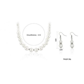 Fashion Classic Imitation Pearl Silver Plated Clear Crystal Top Elegant Party Gift Fashion Costume Pearl Jewelry Sets N85
