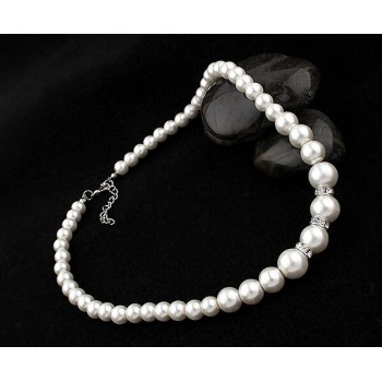 Fashion Classic Imitation Pearl Silver Plated Clear Crystal Top Elegant Party Gift Fashion Costume Pearl Jewelry Sets N85