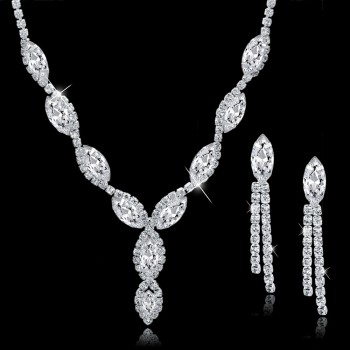 TOUCHEART Wedding Jewellery Set Crystal Bridal Jewelry Sets For Women Long Tassel Statement Necklace/Earrings Set SET150011