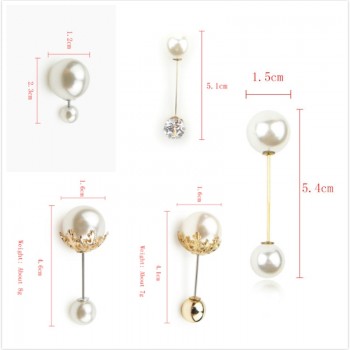 2019 High Quality Vintage Gold Brooch Pins Double Head Simulation Pearl Large Big Brooches For Women Wedding Jewelry Accessories