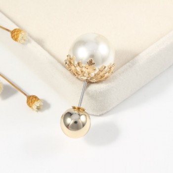 2019 High Quality Vintage Gold Brooch Pins Double Head Simulation Pearl Large Big Brooches For Women Wedding Jewelry Accessories