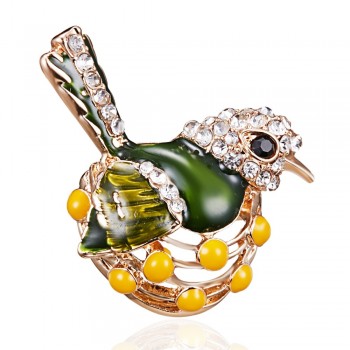 Alloy Purple Enamel Butterfly Bragonfly Bird Brooches Men And Womens Metal Rhinestone Insects Banquet Wedding Brooch Gifts