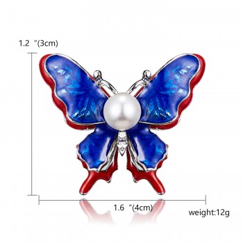 Alloy Purple Enamel Butterfly Bragonfly Bird Brooches Men And Womens Metal Rhinestone Insects Banquet Wedding Brooch Gifts