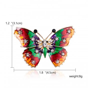 Alloy Purple Enamel Butterfly Bragonfly Bird Brooches Men And Womens Metal Rhinestone Insects Banquet Wedding Brooch Gifts
