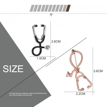 High Quality 2 Style Brooches Doctor Nurse Stethoscope Brooch Medical Jewelry Enamel Pin Denim Jackets Collar Badge Pins Button