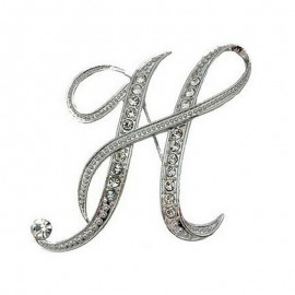 Hot Sale Rhinestone 26 Letters Women Girls Sweater Scarf Suit Charming Female Brooch Pin Fashion Jewelry Banquet Accessories A-S