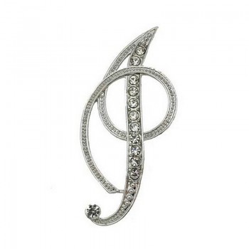 Hot Sale Rhinestone 26 Letters Women Girls Sweater Scarf Suit Charming Female Brooch Pin Fashion Jewelry Banquet Accessories A-S