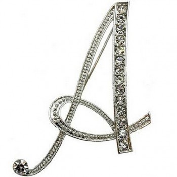 Hot Sale Rhinestone 26 Letters Women Girls Sweater Scarf Suit Charming Female Brooch Pin Fashion Jewelry Banquet Accessories A-S