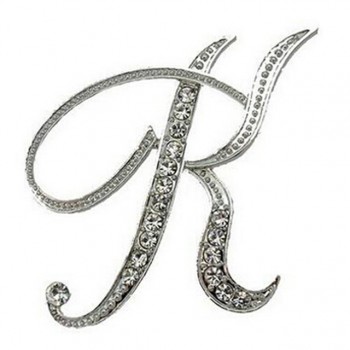 Hot Sale Rhinestone 26 Letters Women Girls Sweater Scarf Suit Charming Female Brooch Pin Fashion Jewelry Banquet Accessories A-S