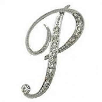 Hot Sale Rhinestone 26 Letters Women Girls Sweater Scarf Suit Charming Female Brooch Pin Fashion Jewelry Banquet Accessories A-S