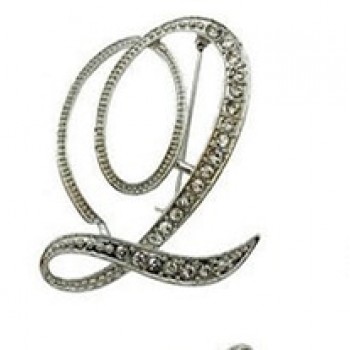 Hot Sale Rhinestone 26 Letters Women Girls Sweater Scarf Suit Charming Female Brooch Pin Fashion Jewelry Banquet Accessories A-S