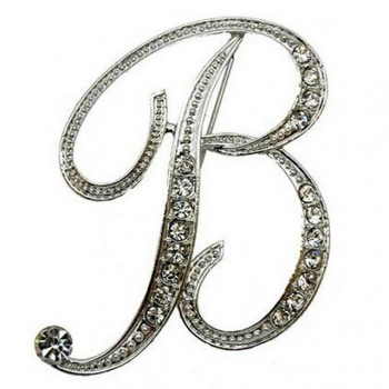 Hot Sale Rhinestone 26 Letters Women Girls Sweater Scarf Suit Charming Female Brooch Pin Fashion Jewelry Banquet Accessories A-S