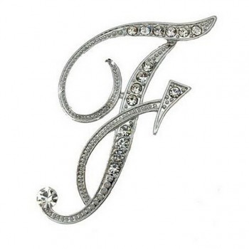 Hot Sale Rhinestone 26 Letters Women Girls Sweater Scarf Suit Charming Female Brooch Pin Fashion Jewelry Banquet Accessories A-S