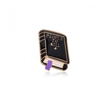 QIHE JEWELRY Book Pin Book brooches Good vibes badges Read more lapel pins Funny quote jewelry Book pins collection