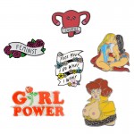 Feminism Liberalism Hurray ! Womens Feminist Motivational Female Red Rose Girl Power Uterus I Do What I Want Enamel Brooch Pin