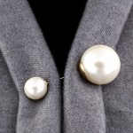 Hot Sale High Quality Vintage Style Plated Clear Double head Imitation Pearl Big Brooch Wedding Accessories
