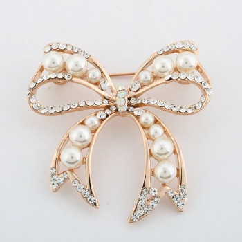 ZOSHI Fashion Jewelry High Quality Vintage Gold Brooch Pins Austria Crystals Imitation Pearl Flower Brooch Wedding Accessories