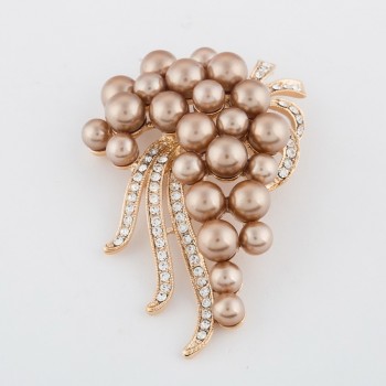 ZOSHI Fashion Jewelry High Quality Vintage Gold Brooch Pins Austria Crystals Imitation Pearl Flower Brooch Wedding Accessories