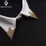 MISANANRYNE Fashion alloy brooch Hollow pattern collar angle Palace retro Triangle shirts collar pins women men Jewelry