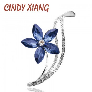 CINDY XIANG Rhinestone Flower Brooches For Women Simple Design Fashion Jewelry Wedding Pin And Brooch Bijouterie Broches Gift
