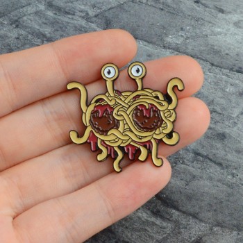 Brooch and Pin Waffles Flying Spaghetti Monster Edgar Allan Poe Keyboard Shooting gesture Text message Enamel Pins Badges