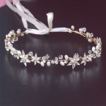Shinny Crystal Bridal Wedding Head Piece Bride Headwear Headband Hair Band 100% Handmade Flower Women Party Jewelry Accessories