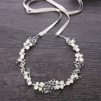 Shinny Crystal Bridal Wedding Head Piece Bride Headwear Headband Hair Band 100% Handmade Flower Women Party Jewelry Accessories