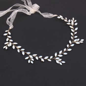Shinny Crystal Bridal Wedding Head Piece Bride Headwear Headband Hair Band 100% Handmade Flower Women Party Jewelry Accessories