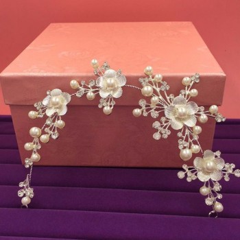 Shinny Crystal Bridal Wedding Head Piece Bride Headwear Headband Hair Band 100% Handmade Flower Women Party Jewelry Accessories