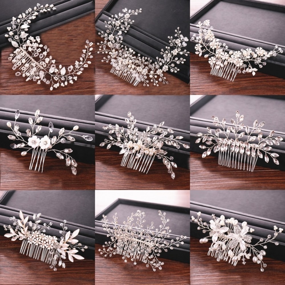 Wedding Rhinestone Pearl Hair Combs Bridal Hair Accessories Wedding Jewelry Bride Hair Combs Women Head Ornaments tocado novia