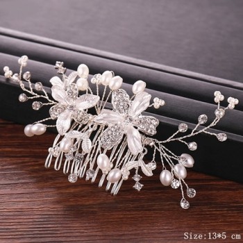 Wedding Rhinestone Pearl Hair Combs Bridal Hair Accessories Wedding Jewelry Bride Hair Combs Women Head Ornaments tocado novia