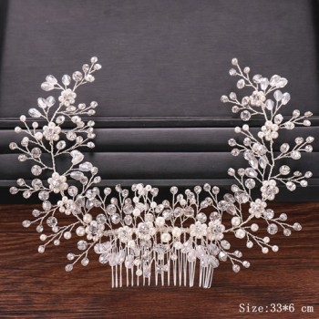 Wedding Rhinestone Pearl Hair Combs Bridal Hair Accessories Wedding Jewelry Bride Hair Combs Women Head Ornaments tocado novia
