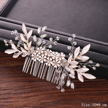 Wedding Rhinestone Pearl Hair Combs Bridal Hair Accessories Wedding Jewelry Bride Hair Combs Women Head Ornaments tocado novia