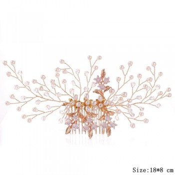 Wedding Rhinestone Pearl Hair Combs Bridal Hair Accessories Wedding Jewelry Bride Hair Combs Women Head Ornaments tocado novia