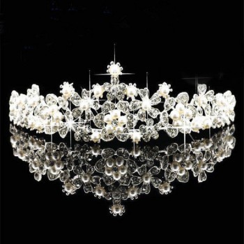 2018 Women Princess Crown Headband Crystal Rhinestone Tiara And Crowns Hair Band Jewelry Silver Bridal Hair Accessories Wedding