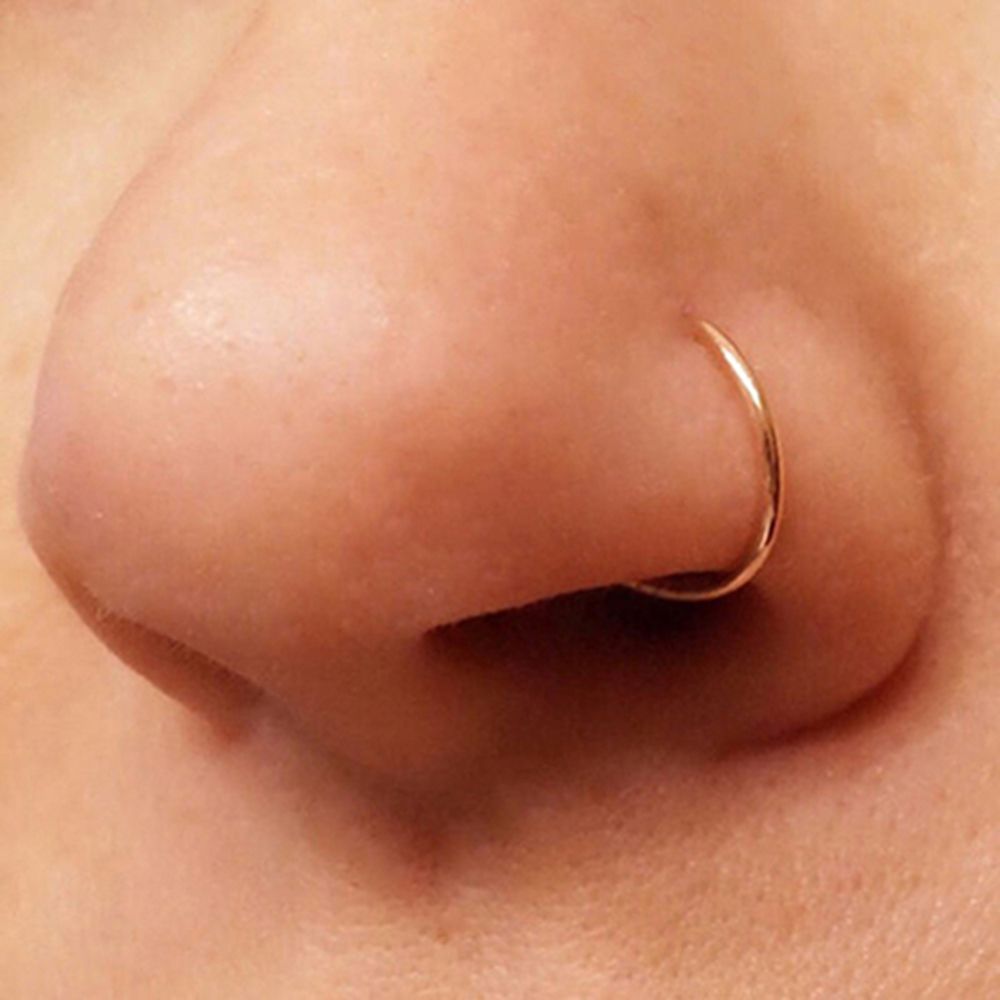 1 pcs New Arrival Surgical Steel 0.8mm Cartilage Piercing Stud Thin Small Nose Ring Hoop Fashion Jewelry