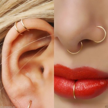 1 pcs New Arrival Surgical Steel 0.8mm Cartilage Piercing Stud Thin Small Nose Ring Hoop Fashion Jewelry