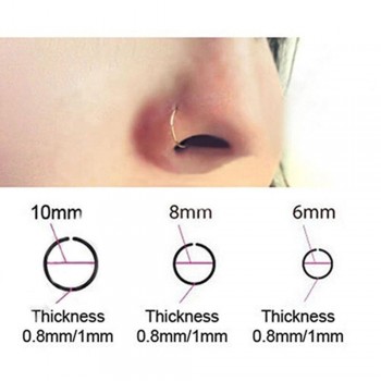 1 pcs New Arrival Surgical Steel 0.8mm Cartilage Piercing Stud Thin Small Nose Ring Hoop Fashion Jewelry