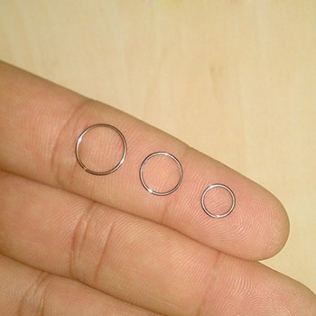 1 pcs New Arrival Surgical Steel 0.8mm Cartilage Piercing Stud Thin Small Nose Ring Hoop Fashion Jewelry