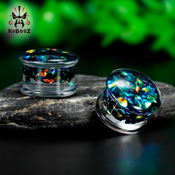 Kubooz piercing transparent acrylic saddle ear plugs and tunnel body jewelry gauges 10mm earrings expander pair selling 00g