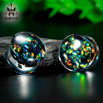 Kubooz piercing transparent acrylic saddle ear plugs and tunnel body jewelry gauges 10mm earrings expander pair selling 00g