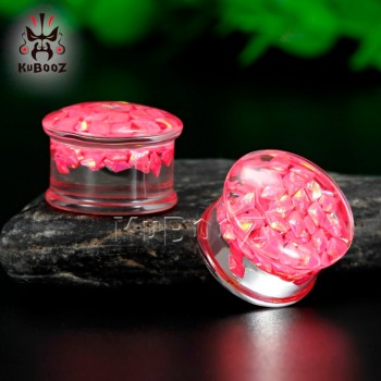 Kubooz piercing transparent acrylic saddle ear plugs and tunnel body jewelry gauges 10mm earrings expander pair selling 00g