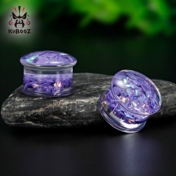 Kubooz piercing transparent acrylic saddle ear plugs and tunnel body jewelry gauges 10mm earrings expander pair selling 00g