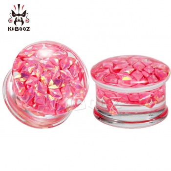 Kubooz piercing transparent acrylic saddle ear plugs and tunnel body jewelry gauges 10mm earrings expander pair selling 00g