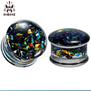 Kubooz piercing transparent acrylic saddle ear plugs and tunnel body jewelry gauges 10mm earrings expander pair selling 00g