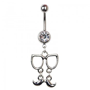 Shellhard Sexy Dangle Belly Bars Belly Button Rings Fashion Surgical Steel Rhinestone Body Jewelry Navel Piercing Rings