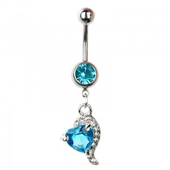 Shellhard Sexy Dangle Belly Bars Belly Button Rings Fashion Surgical Steel Rhinestone Body Jewelry Navel Piercing Rings