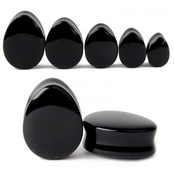 2pcs Fashion Stone Teardrop Ear Plugs Tunnel Piercings Plugs Earring Gauges Ear Expanders Stretcher Plug Ear Body Piercings Ring