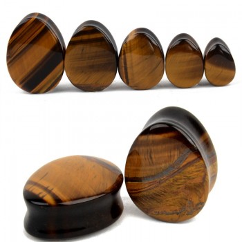 2pcs Fashion Stone Teardrop Ear Plugs Tunnel Piercings Plugs Earring Gauges Ear Expanders Stretcher Plug Ear Body Piercings Ring