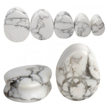 2pcs Fashion Stone Teardrop Ear Plugs Tunnel Piercings Plugs Earring Gauges Ear Expanders Stretcher Plug Ear Body Piercings Ring